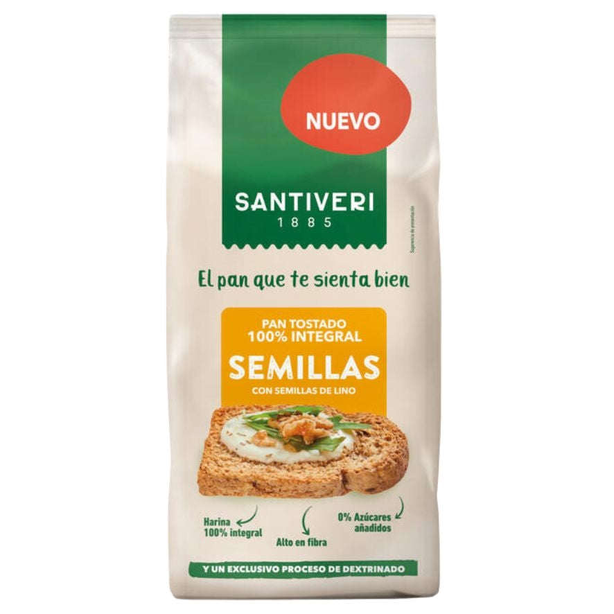 Pan Tostado 100% Integral Semillas 200g Santiveri