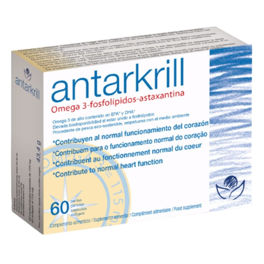 Antarkrill Aceite de Krill y Omega Serum SinGluten 60 Perlas Bioserum