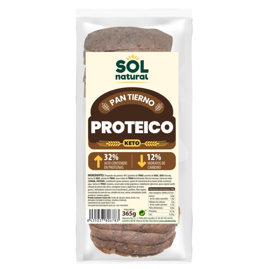 Pan de molde proteico Keto 365g Solnatural