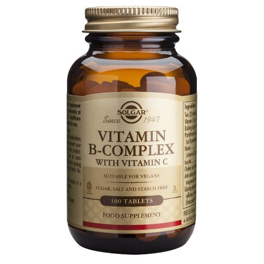 Vitamina-B Complex Vitamina-C SinGluten Vegan 100caps Solgar