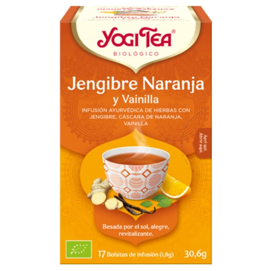 Infusion Jengibre Naranja y Vainilla SinGluten Bio Vegan 17inf Yogi Tea