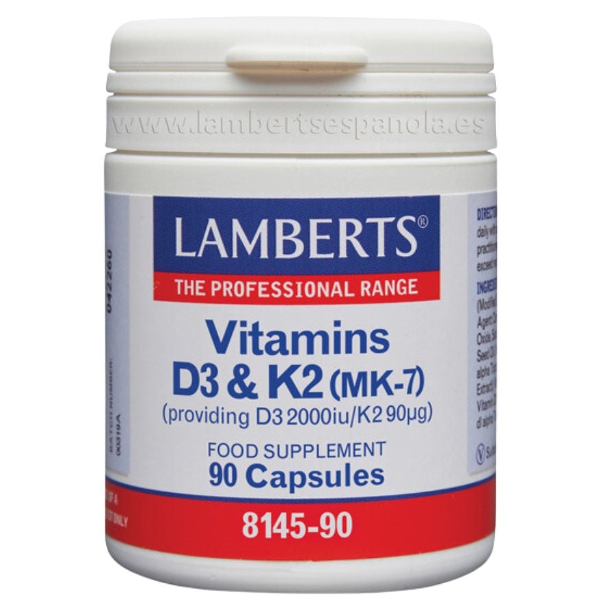 Vitamina D3 2000UI K2 90µg 90caps Lamberts