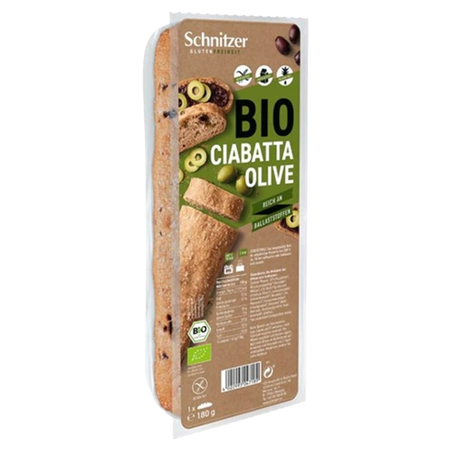 Pan Ciabatta Aceitunas SinGluten 180g Schnitzer