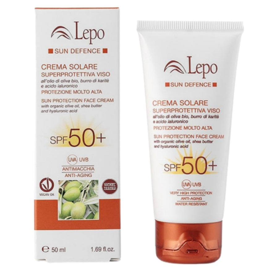 Crema Solar Facial Proteccion Total SPF50 Plus Vegan 50ml Lepo