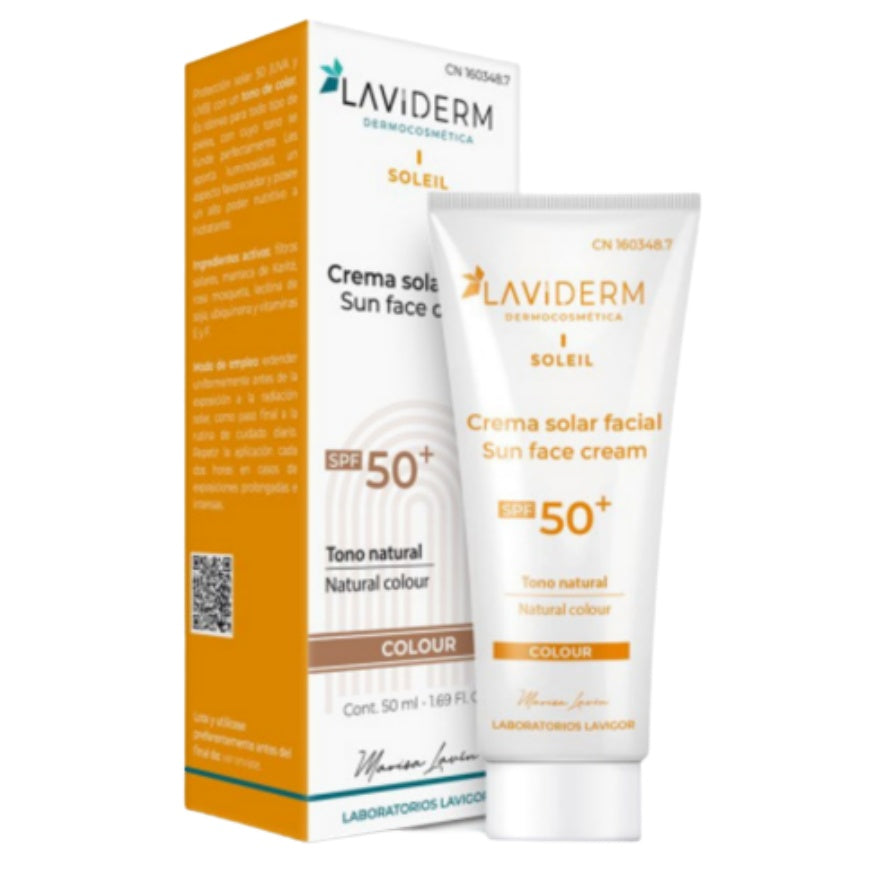Crema Solar Facial SPF50 Plus Color 50ml Laviderm