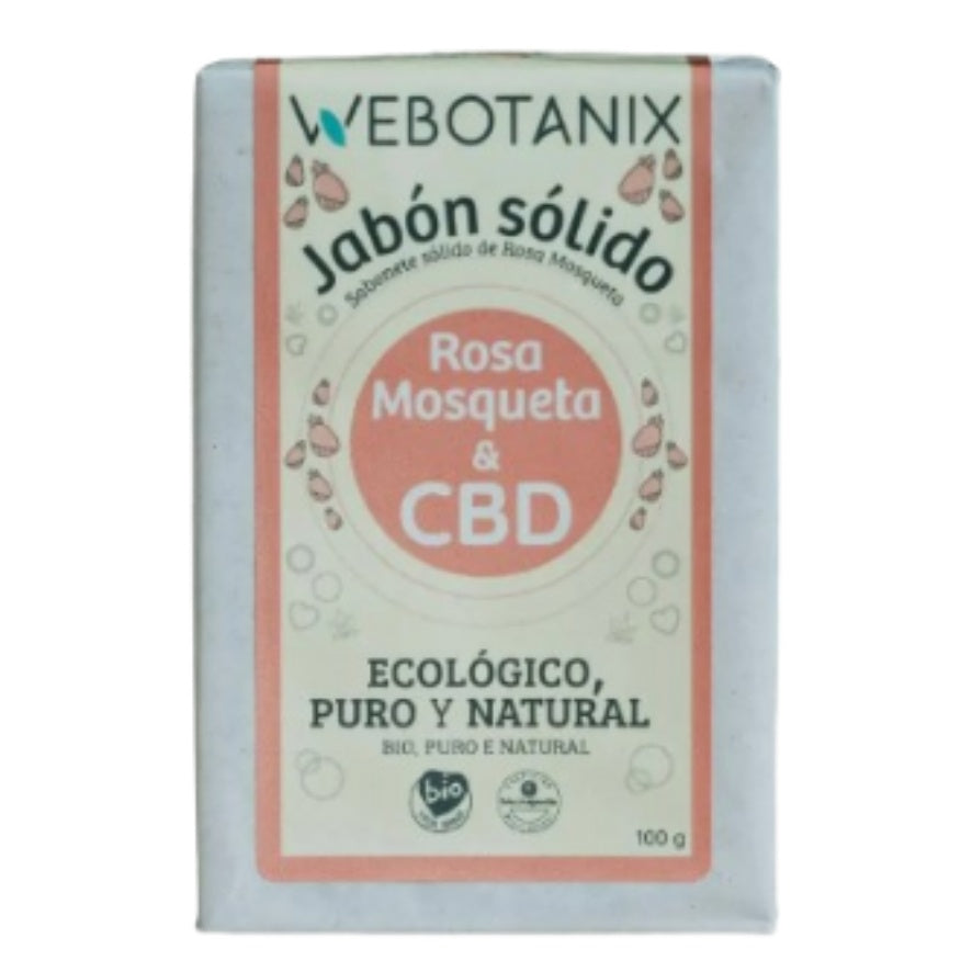 Jabon solido CBD Rosa Mosqueta Bio 100g Webotanix