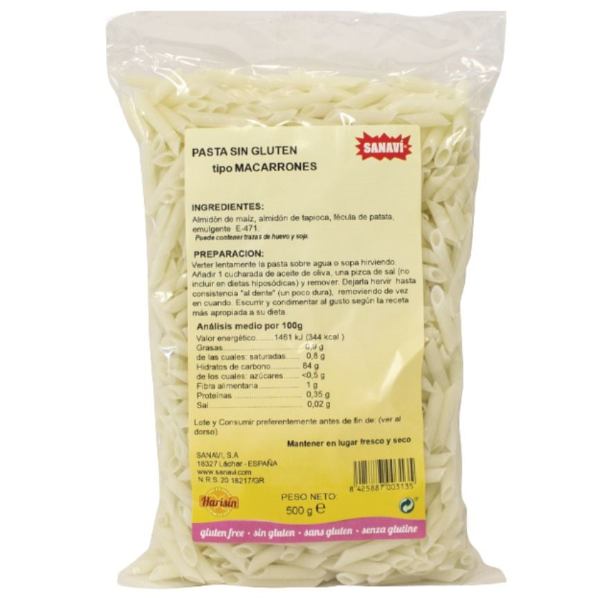 Macarrones SinGluten 500g Harisin