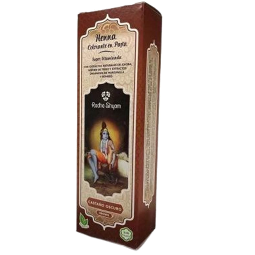 Henna Castaño Oscuro Pasta 200ml Radhe Shyam