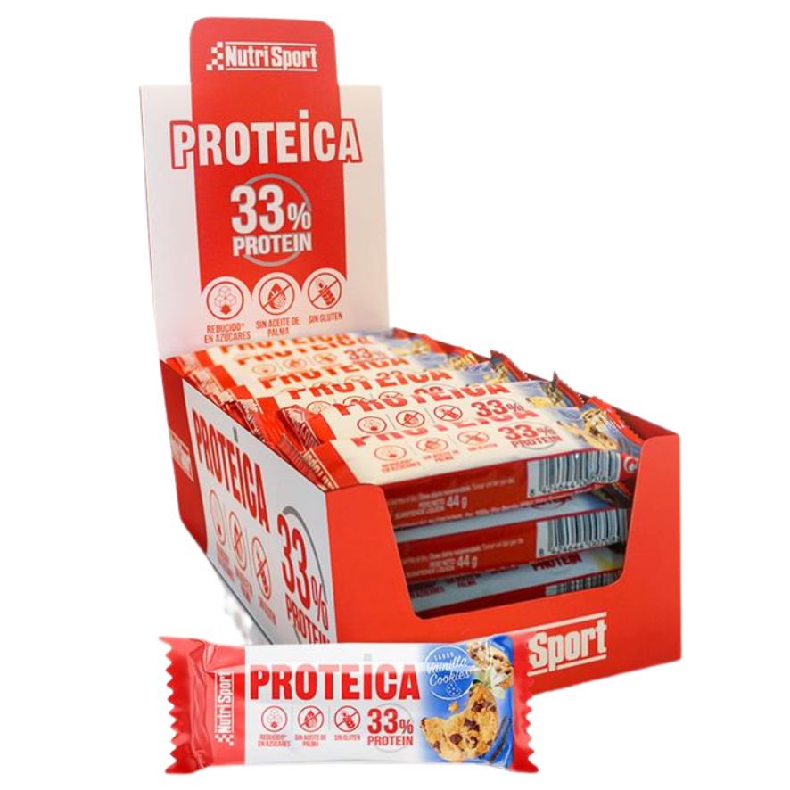 Barrita Proteica Vainilla Cookies SinGluten 24uds Nutri-Sport