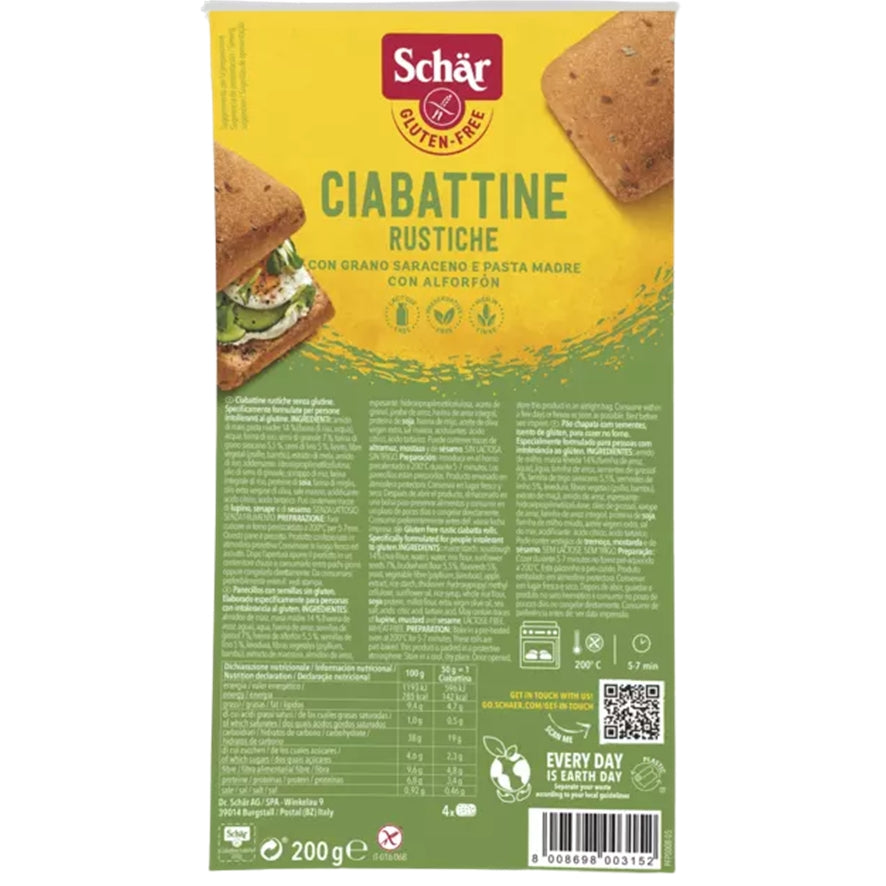 Ciabattine Chapata Rustica SinGluten 200g Dr. Schar