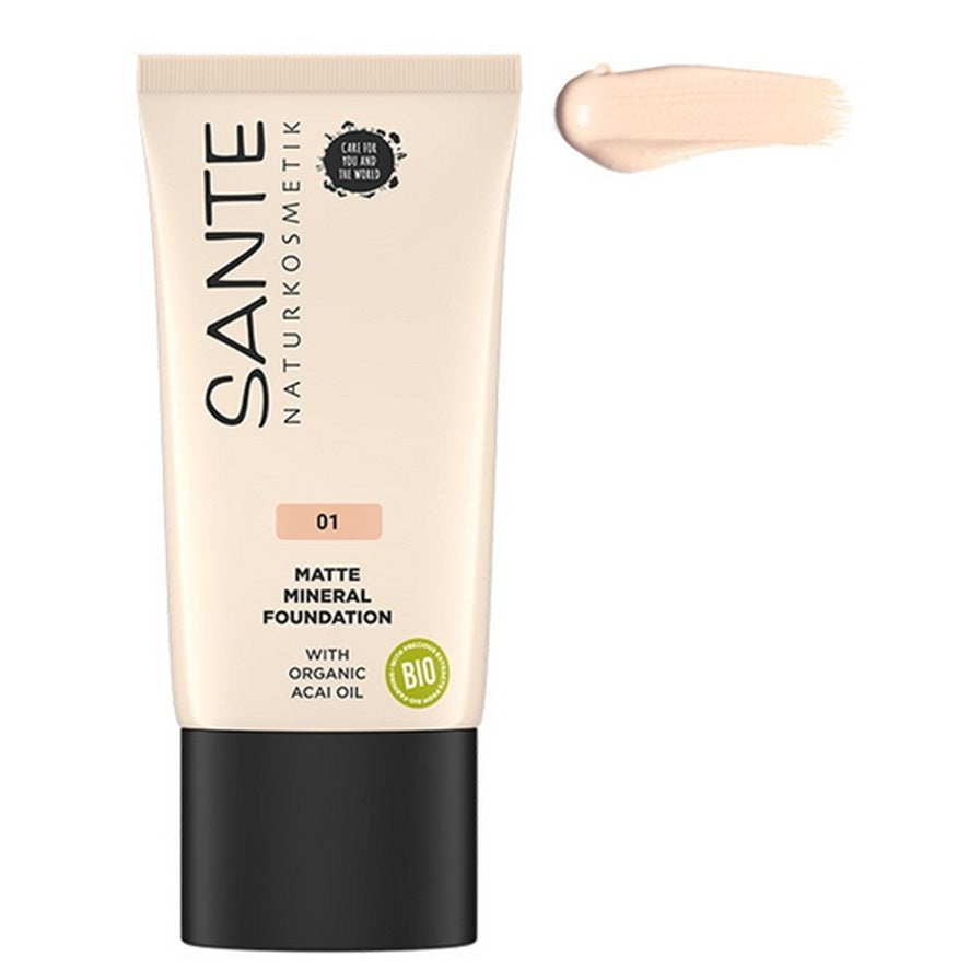 Maquillaje Fluido Mineral Mate 01 Warm Linen Bio Vegan 30ml Sante