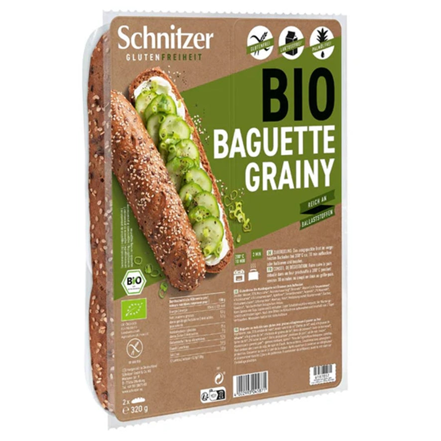 Pan Baguette con Semillas SinGluten Bio 320g Schnitzer