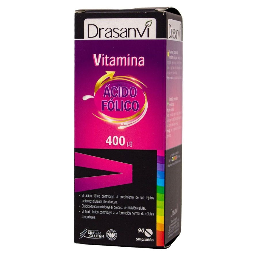 Vitamina B9 400µg Acido Folico SinGluten 90comp Drasanvi