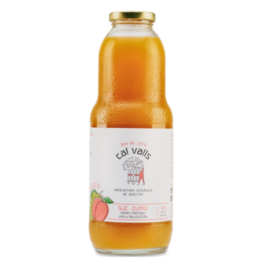 Zumo Melocoton Uva SinGluten Eco Vegan 1L Cal Valls