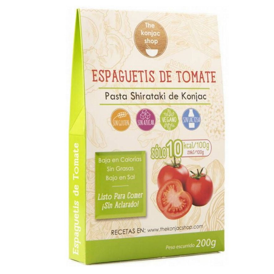 Espaguetti Tomate Bajo en Calorias SinGluten Vegan 200g The Konjac Shop