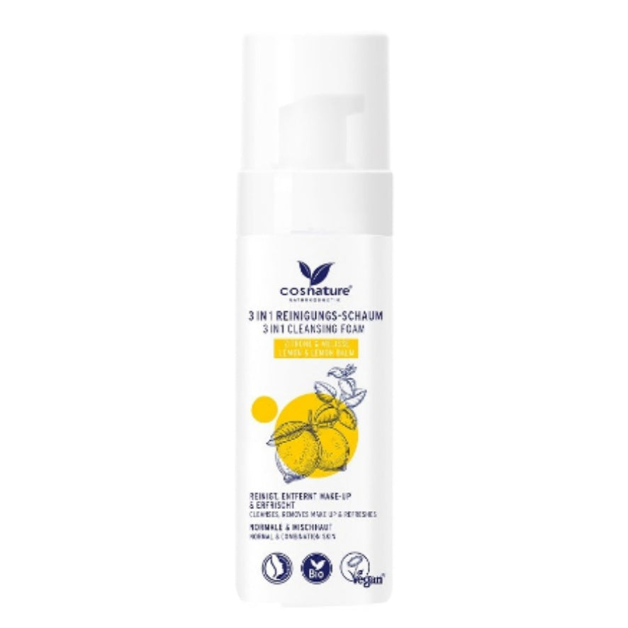 Espuma Limpiadora 3 en1 Melisa Limon Bio 150ml Cosnature